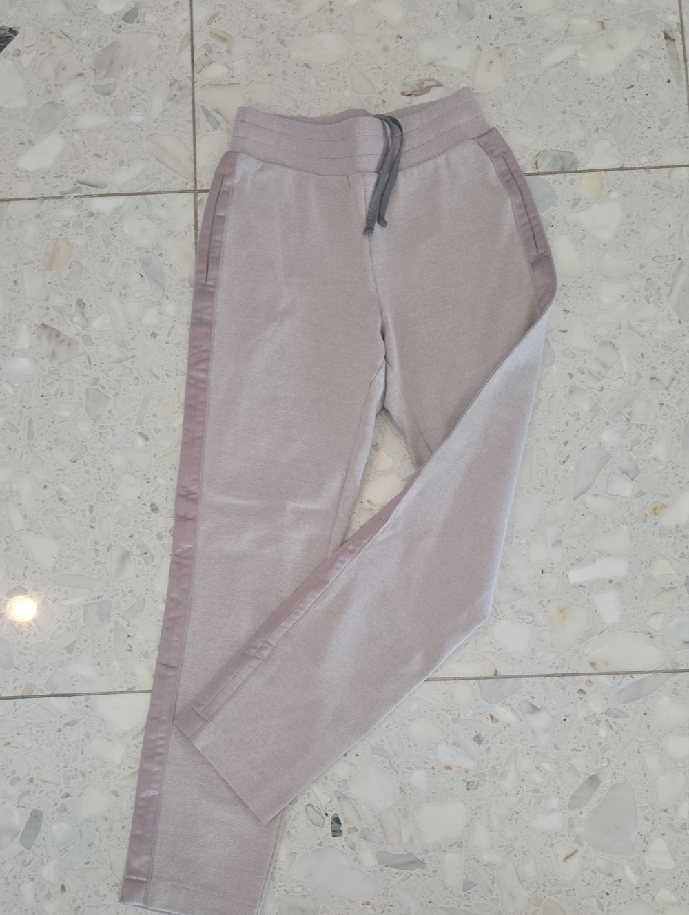Varley Womens Mauve Jogger Pants with Satin Side Stripe